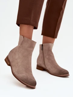 Dámské boty Vinceza – béžové, na plochém podpatku