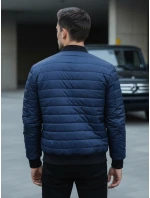 Pánská prošívaná bunda bomber navy blue FashionStreet TX4419 Pánská prošívaná bunda bomber navy blue FashionStreet TX4419