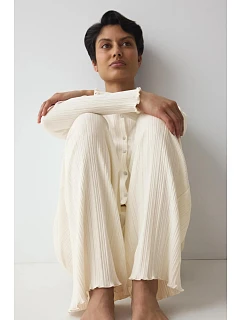 Versatile Rib Straight Trousers - Silk White - TRIUMPH Silk White - TRIUMPH