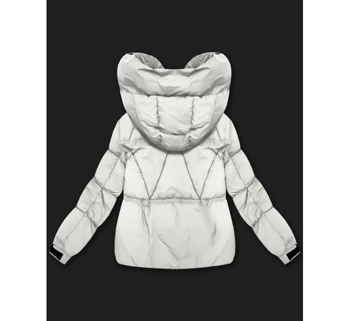 Bílá dámská oversize bunda pro přechodné období model 21422905 - S'WEST