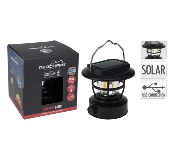 KEMPINKOVÁ SVÍTILNA ČERNÁ USB NABÍJENÍ A SOLÁRNÍ REDCLIFFS