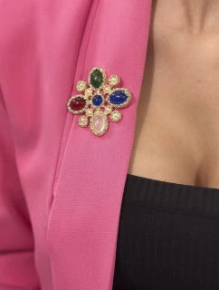 Květinová brož 2 vícebarevné