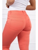 Tmavě meruňkové džínové kalhoty