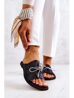 Zazoo 2659 Kožené Dámské Černé Žabky