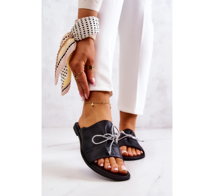 Zazoo 2659 Kožené Dámské Černé Žabky