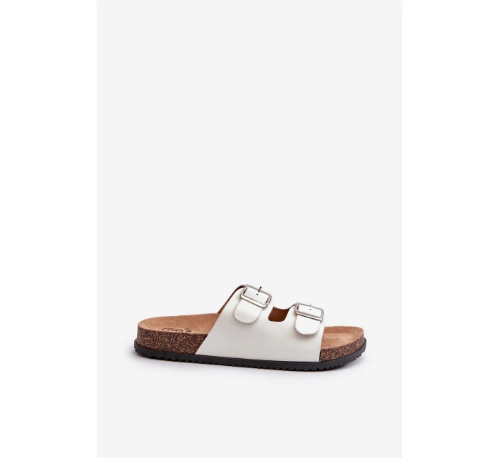 Dámské sandály s přezkami bílé Oliena Dámské sandály s přezkami bílé Oliena