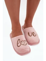 Dámské pantofle LOVE model 21710307 růžové - VINCEZA Dámské pantofle LOVE model 21710307 růžové - VINCEZA