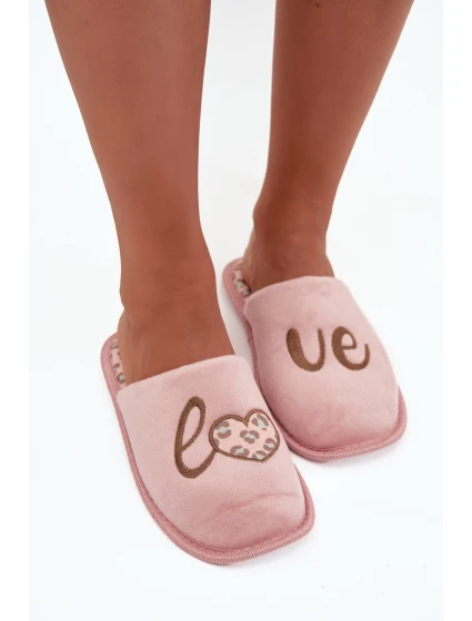 Dámské pantofle LOVE model 21710307 růžové - VINCEZA Dámské pantofle LOVE model 21710307 růžové - VINCEZA