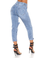 Sexy džíny Mom Fit s vysokým pasem a výřezy