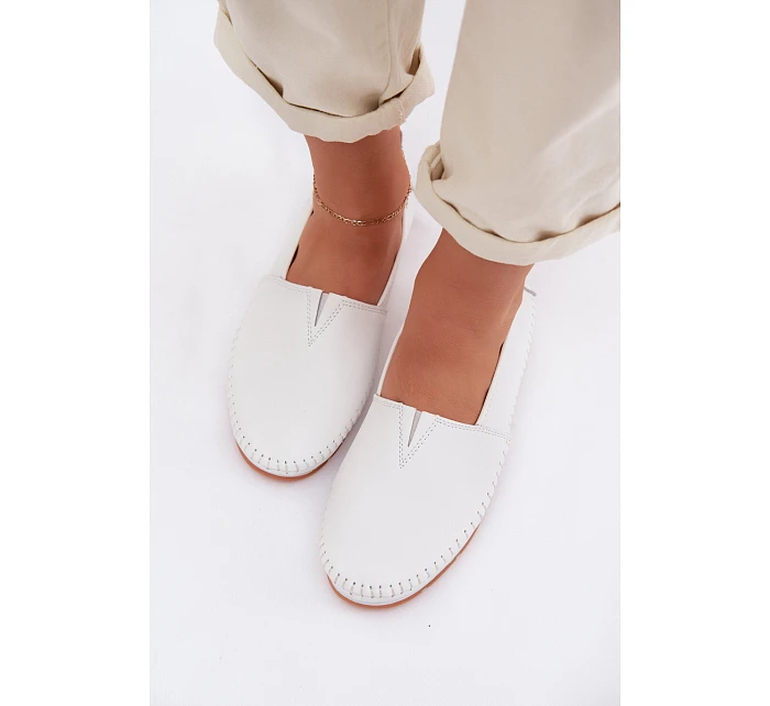 Kožené dámské polobotky model 22064256 bílé - S.Barski