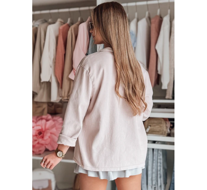 Dámská košilová bunda OVERBOR růžová FashionStreet TY4888