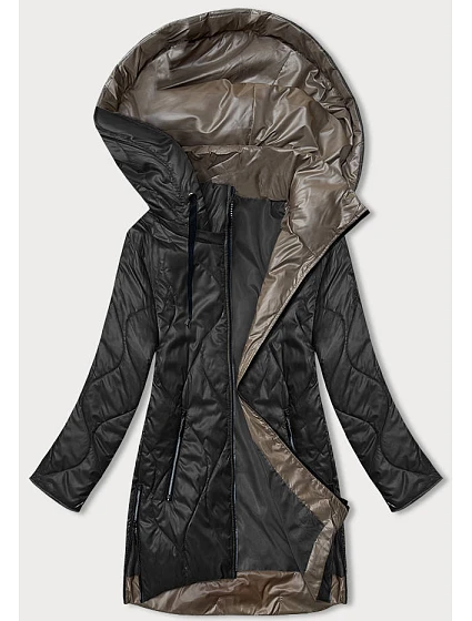 Dámská bunda s odnímatelnou kapucí černá (B8218-1)