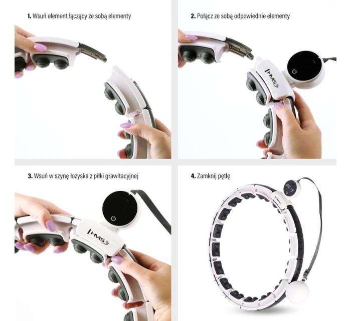 Hula Hop HMS HHM16 s magnetem a závažím bílá + počítadlo Hula Hop HMS HHM16 s magnetem a závažím bílá + počítadlo