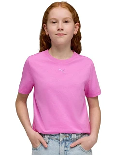 Puma ESS Centered Cat Logo Tee pink 692972 74 dětské tričko