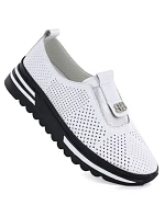 Dámské kožené boty na platformě bílé S.Barski model 22081741 - Hikvision