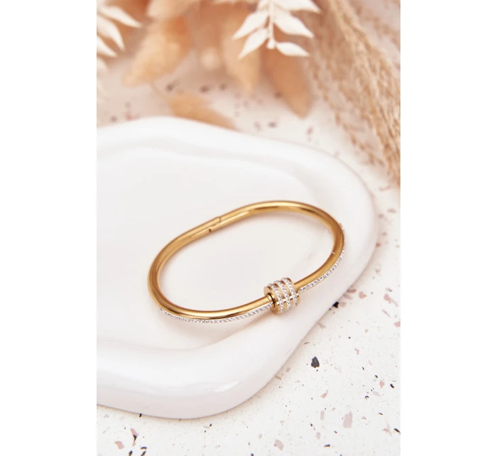 Dámský náramek s křišťály z nerezové oceli zlatý Dámský náramek s křišťály z nerezové oceli zlatý