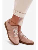 Zazoo N1068 Semišové Nízké Dámské Tenisky Špinavě Růžové