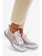 Dámské vzorované kožené polobotky model 22100272 bílé - D&A