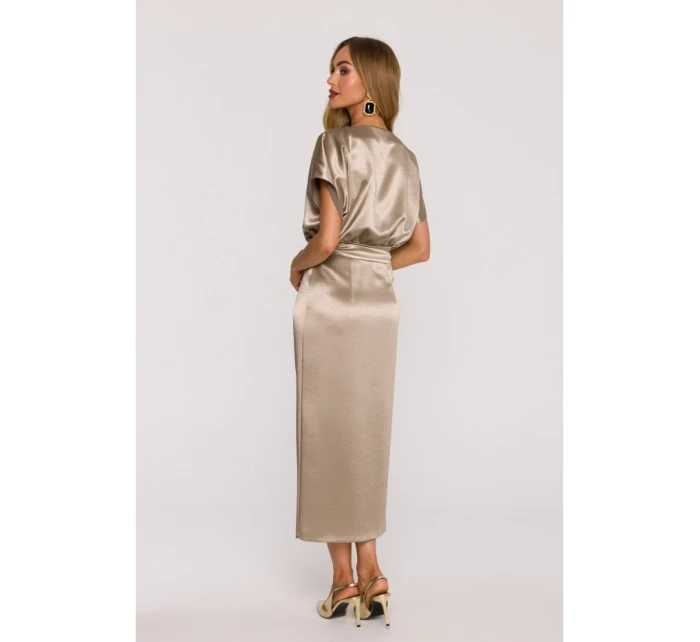 Saténové šaty v stylu zlaté model 21479288 - Moe