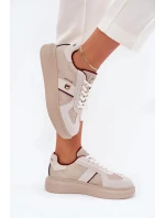 Dámské kožené tenisky na platformě Daniel Lopez Just Dare – béžové