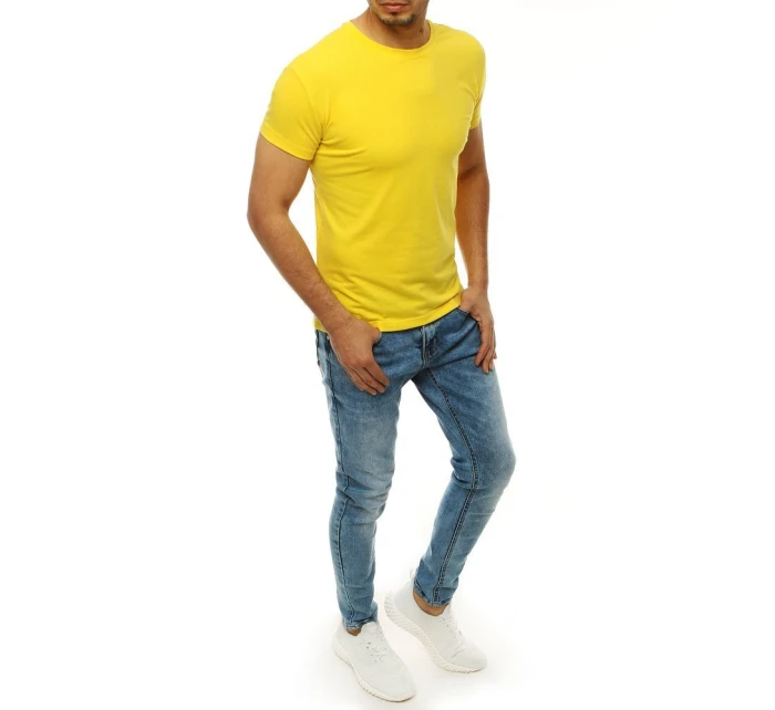 Pánské tričko bez potisku žluté FashionStreet RX4194