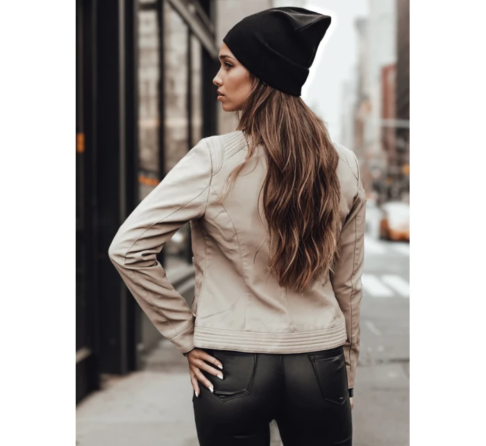 SKINVEX dámská přechodná kožená bunda béžová FashionStreet TY4744