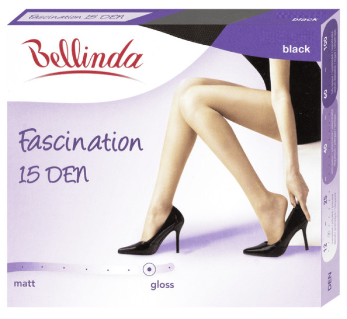 Lesklé punčochové kalhoty FASCINATION 15 DEN - BELLINDA - černá