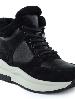 Dámské kožené kozačky na platformě černé Filippo DBT7240