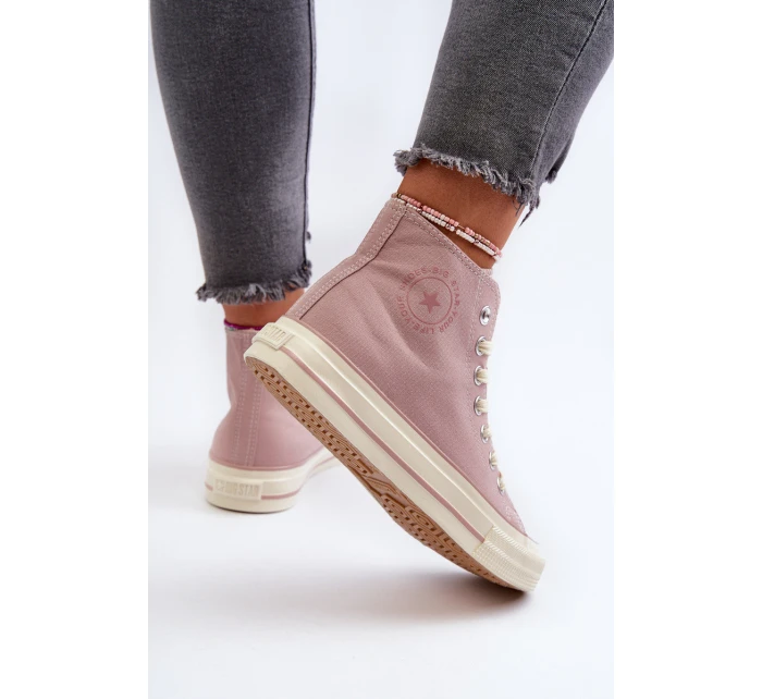 Dámské vysoké tenisky Big Star NN274277 růžové Dámské vysoké tenisky Big Star NN274277 růžové