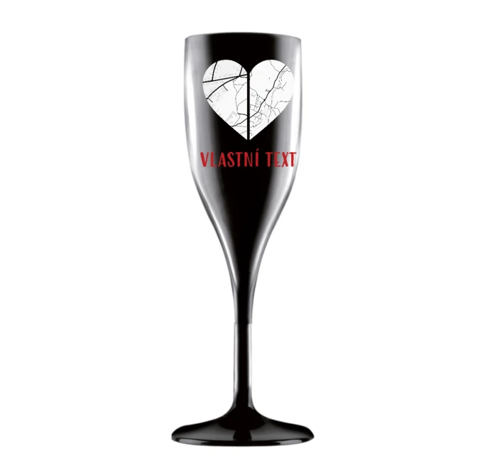 Personalizovaná nerozbitná prosecco sklenice - dvě mapy jako srdce Personalizovaná nerozbitná prosecco sklenice - dvě mapy jako srdce