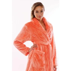 Dámský LILLY extra hřejivý župan se šálovým límcem lososová  model 20776983 - Vestis