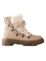 Módní hnědé dámské sněhule bez podpatku Módní hnědé dámské sněhule bez podpatku