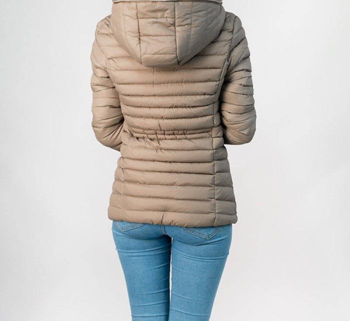Teplá dámská zimní bunda v kakaové barvě s kapucí (cx583w)