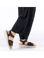 Sandały damskie na czarne na  model 22087158 - Rieker