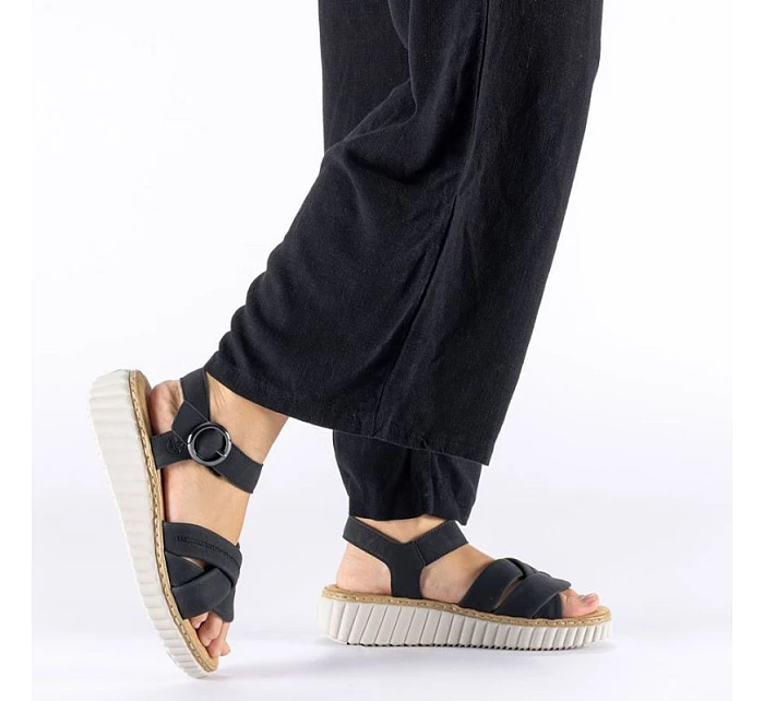 Sandały damskie na czarne na  model 22087158 - Rieker