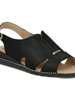 Dámské černé kožené sandály Filippo DS4470