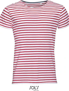 SOL'S Miles Men Pánské pruhované tričko model 22521457 white/red