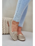 Baletky S Mašlí Eko Kůže Zlaté model 21685236 - Boto