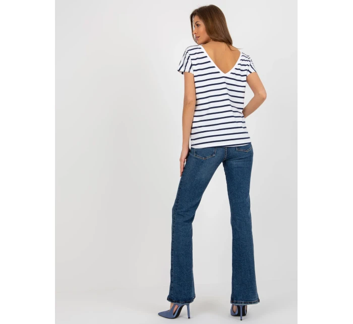 Dámská halenka RV TS model 18249846 bílá a tmavě modrá - FPrice Dámská halenka RV TS model 18249846 bílá a tmavě modrá - FPrice