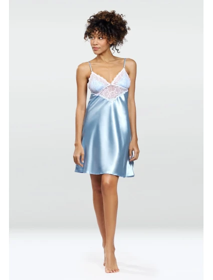Dámská košilka Luna Baby Blue chemise - Dkaren Dámská košilka Luna Baby Blue chemise - Dkaren