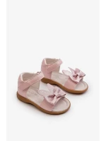Dětské sandály s mašlí a zapínáním na suchý zip, růžové Wistala Dětské sandály s mašlí a zapínáním na suchý zip, růžové Wistala