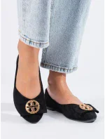 Pěkné dámské černé baleríny bez podpatku Pěkné dámské černé baleríny bez podpatku