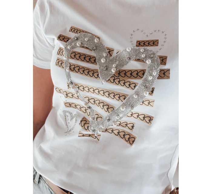 Dámské tričko se srdcem MARISS bílé FashionStreet RY2739
