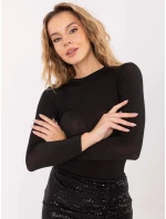 Cienka bluzka z kaszmirem czarna (21818)