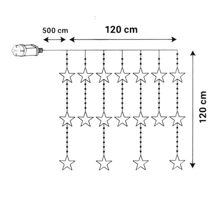 Světelné závěsy na vánoční stromek 120x120 CM 235LED WHITE STARS Světelné závěsy na vánoční stromek 120x120 CM 235LED WHITE STARS