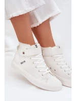 Zateplené Kožené Tenisky BIG STAR V274541FW Bílé Zateplené Kožené Tenisky BIG STAR V274541FW Bílé