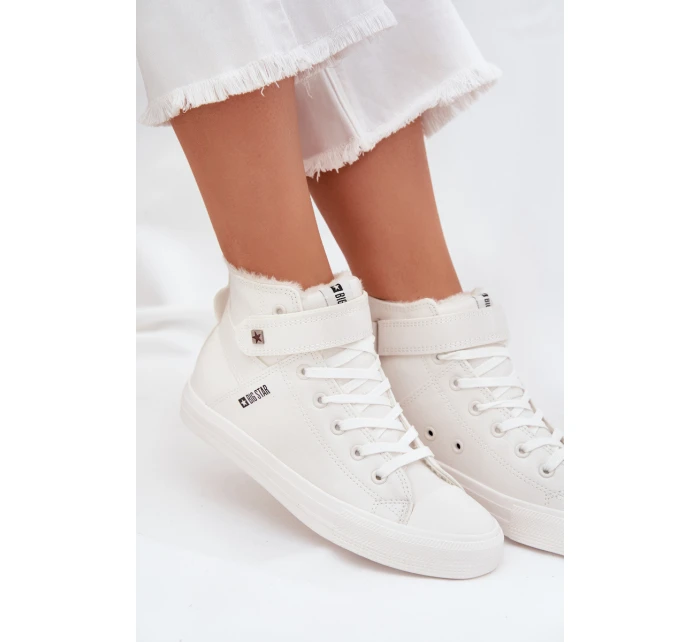 Zateplené Kožené Tenisky BIG STAR V274541FW Bílé Zateplené Kožené Tenisky BIG STAR V274541FW Bílé