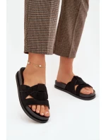 Dámské pantofle Eko semiš s pásky Černé model 21918922 - Boto