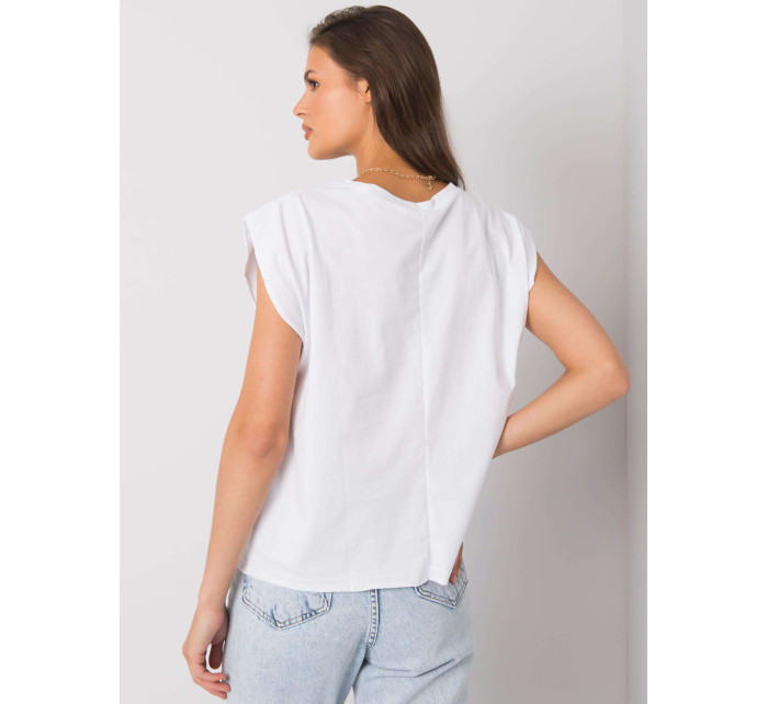 Dámské bílé bavlněné tričko s potiskem