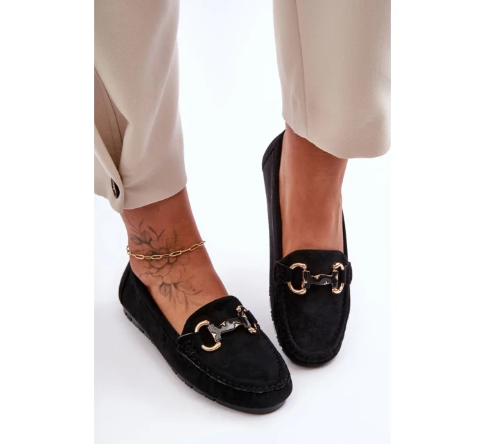 Kožené Dámské Mokasíny S Ozdobou Černé Dionira Kožené Dámské Mokasíny S Ozdobou Černé Dionira